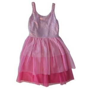 Zunie Girl Lined Layered Sleeveless Sequin Dress size L